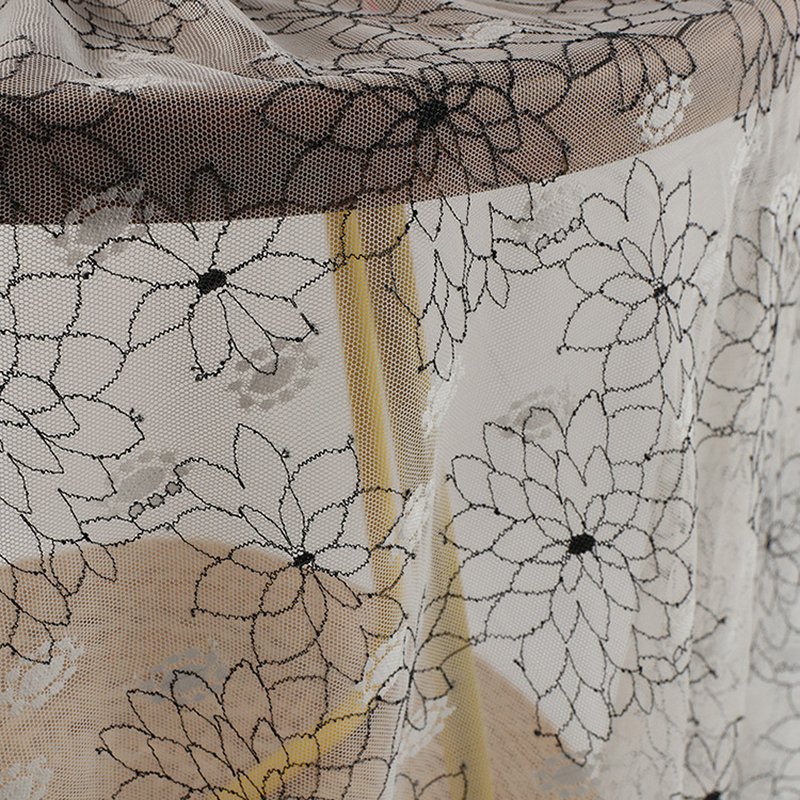 Lace Fabric Dress White Polyester Warp Knit for Women's Wear Wholesale 4